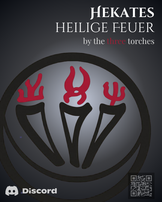 Hekates Heilige Feuer, Logo, drei stilisierte Fakeln